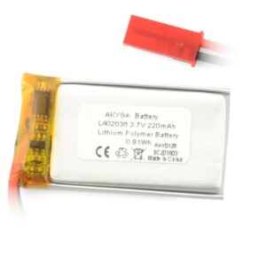 Acumulator Lithium Polymer 12210 220mAh 1S 3.7V conector JST-BEC 36x20x4mm AKYGA Battery
