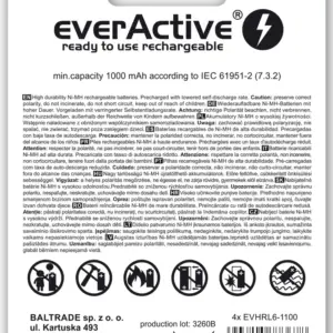 Acumulatori Ni-MH AA R6 1100mAh 4buc everActive 4x EVBHRL6-1100