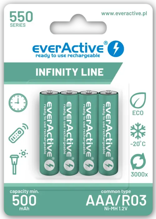Acumulatori Ni-MH AAA R03 550mAh 4buc everActive 4x EVBHRL03-550