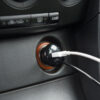 Adaptor 3in1 pentru bricheta auto 12-24V - USB + cablu Lightning Micro USB si USB Type-C 3.1A negru M`N`C 54920BK - imagine 2