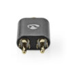 Adaptor audio PROFESIONAL stereo 2x RCA tata - Jack 3.5 mm mama Fabritallic Nedis gri metal CATB22255AL - imagine 3