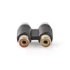 Adaptor audio stereo 2x RCA mama - 2x RCA mama aurit 1buc Nedis - imagine 2