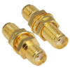 Adaptor convertor antena wifi RF coaxial SMA mama la SMA mama cu piulita 50ohm de inalta calitate cupru placat cu aur - imagine 3