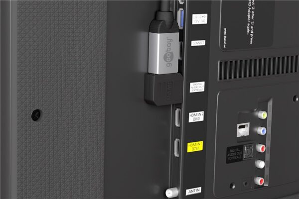 Adaptor HDMI mama-tata la 90 grade 4K Ultra HD 2160p 60Hz placat cu aur negru Goobay 51724 - imagine 2