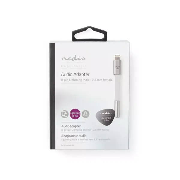 Adaptor iPhone Apple Lightning 8-Pin tata la Jack 3.5 mm mama 0.15m gri Nedis - imagine 5