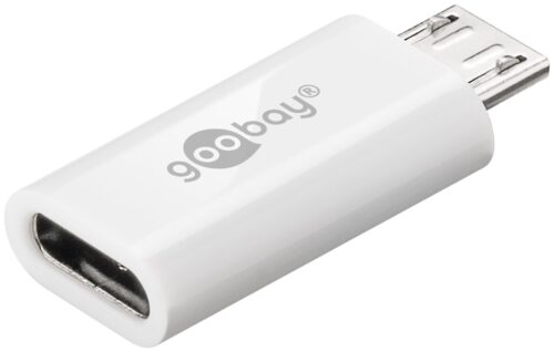Adaptor Micro USB tata - USB TYPE C mama OTG Hi-Speed pentru conectarea cablurilor de incarcare/date alb 55550 Goobay