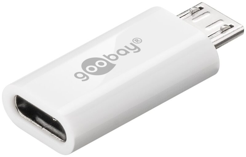 Adaptor Micro USB tata - USB TYPE C mama OTG Hi-Speed pentru conectarea cablurilor de incarcare/date alb 55550 Goobay