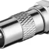 Adaptor mufa cablu coaxial tata TV - F tata din cupru Goobay - imagine 2