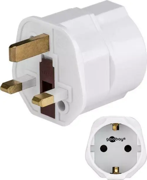 Adaptor priza EU SCHUKO - priza UK cu pamantare pentru calatorii Goobay
