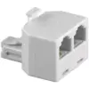 Adaptor RJ11 tata la 2x RJ11 mama alb Goobay