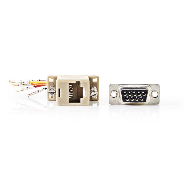 Adaptor serial D-SUB 9-Pini mama - RJ45 mama crem Nedis CCGB52820IV - imagine 3