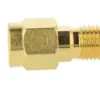 Adaptor SMA tata - RP-SMA tata reverse drept 50ohm teflon aurit AMPHENOL 132171RP - imagine 4