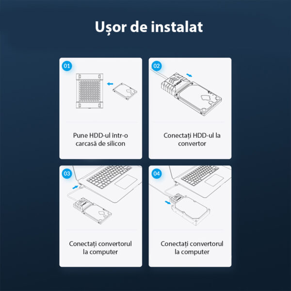 Adaptor SSD/HDD USB2.0 2.5" Orico UTS1-2A-05-BK negru - imagine 3