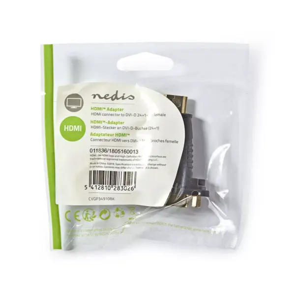 Adaptor tata HDMI - DVI-D 24+1 pini mama Nedis - imagine 4