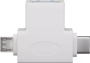 Adaptor USB 3.0 A mama la tata micro USB +USB Type C tata alb Goobay