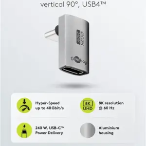 Adaptor USB-C mama - USB-C tata vertical 90 Thunderbolt3/4 Goobay 74442