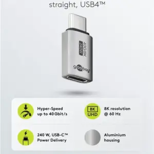 Adaptor USB-C3.1 mama - USB-C tata drept Thunderbolt 3 /4 Goobay 74447
