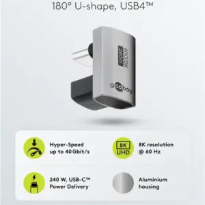 Adaptor USB-C3.1 mama - USB-C tata in forma de U Thunderbolt 3 /4 Goobay 74445