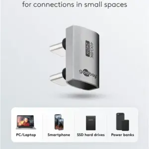 Adaptor USB-C3.1 mama - USB-C tata la 180 in forma de U Thunderbolt 3 /4 Goobay 74446