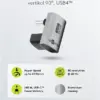 Adaptor USB-C3.1 mama - USB-C tata vertical la 90 scurt Thunderbolt 3 /4 Goobay 74444 - imagine 3