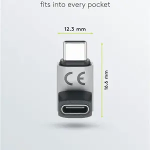 Adaptor USB-C3.1 mama - USB-C tata vertical la 90 scurt Thunderbolt 3 /4 Goobay 74444
