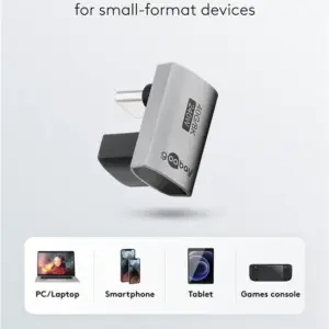 Adaptor USB-C3.1 mama - USB-C tata vertical la 90 scurt Thunderbolt 3 /4 Goobay 74444