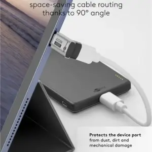 Adaptor USB-C3.1 mama - USB-C tata vertical la 90 scurt Thunderbolt 3 /4 Goobay 74444