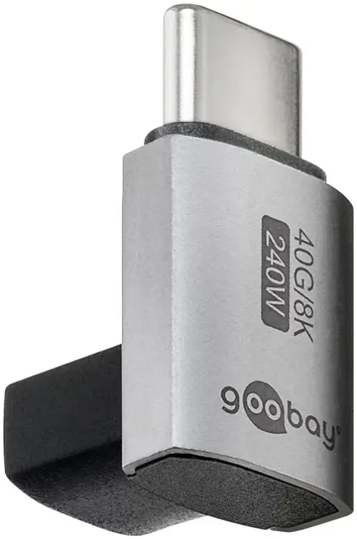 Adaptor USB-C3.1 mama - USB-C tata vertical la 90 scurt Thunderbolt 3 /4 Goobay 74444