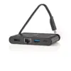 Adaptor USB Type C - HDMI USB3.0 Gigabit Ethernet USB Type C PD 100W negru Nedis