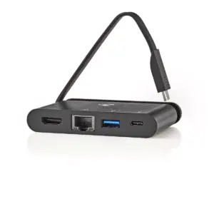 Adaptor USB Type C - HDMI USB3.0 Gigabit Ethernet USB Type C PD 100W negru Nedis