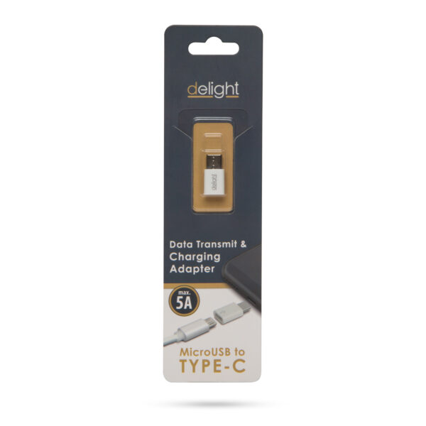 Adaptor USB Type C tata la Micro USB mama alb delight - imagine 3