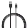 Alimentator 110-240V - USB x1 iesire 2.4A negru cablu Lighting inclus certificat MFi NEDIS - imagine 3