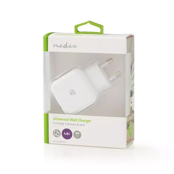 Alimentator 110-240V - USB x2 iesiri 4.2A alb NEDIS - imagine 3