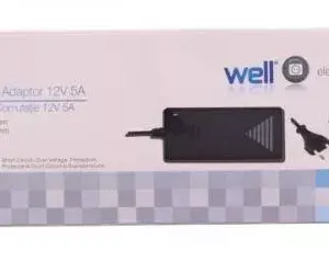 Alimentator AC/DC 12V 5A 5000mA conector 5.5x2.1x10mm Well