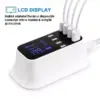 Alimentator incarcator 100-240VAC - 8x USB 8A 40W cu display alb - imagine 2