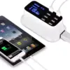 Alimentator incarcator 100-240VAC - 8x USB 8A 40W cu display alb - imagine 5