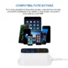 Alimentator incarcator 100-240VAC - 8x USB 8A 40W cu display alb - imagine 7