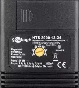 Alimentator incarcator auto 12VDC iesire 1.5-9V 2A sau 24VDC iesire 1.5-12V 2A Goobay
