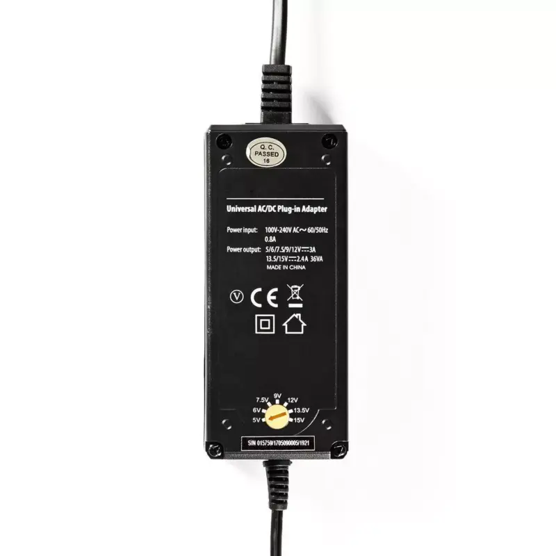 Alimentator Universal curent continuu 5 6 7.5 9 12 13.5 15V 36W max. Nedis