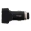 Alimentator USB bricheta auto Quick Charge 3 iesiri 28W negru Well - imagine 2