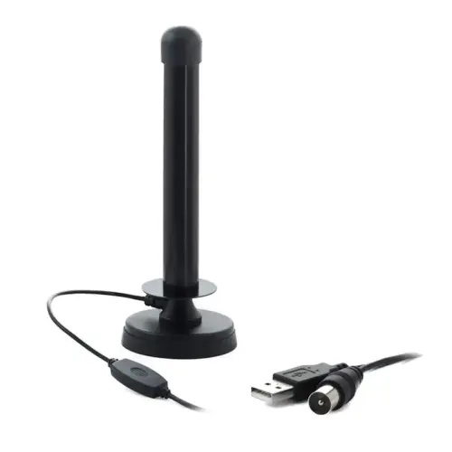 Antena omnidirectionala VHF UHF DVB-T 26dB 47-870 MHz USB /RF cablu 4m 70 baza x 195mm ANT0358