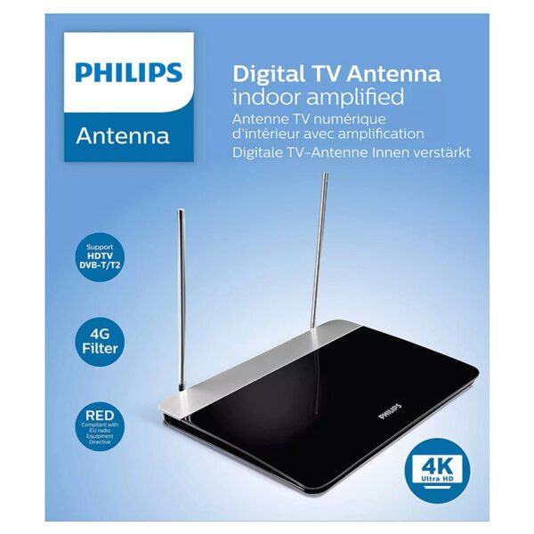 Antena TV PHILIPS 47dB DIGITALA 4K /ANALOGICA /radio FM SDV6227/12 - imagine 2