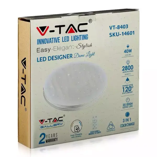 Aplica LED 40W 3IN1 dimabil cu telecomanda 2800lm IP20 V-TAC - imagine 15