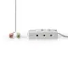 Audio Switch comutator audio analogic Nedis Jack 2x 3.5 mm tata - 3x 3.5 mm mama + 2.5 mm mama gri - imagine 2