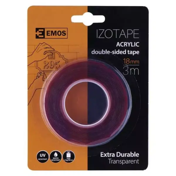 Banda dublu adeziva 3m x 18mm Transparent F6080 Emos - imagine 2