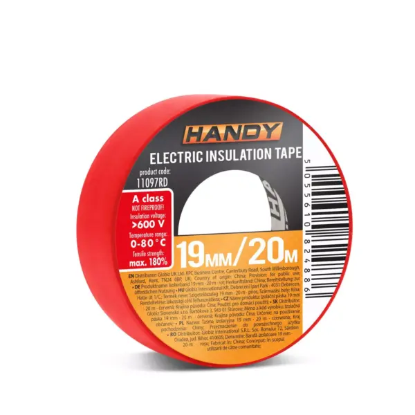 Banda izolatoare 19mm x 20m Rosu Handy - imagine 3