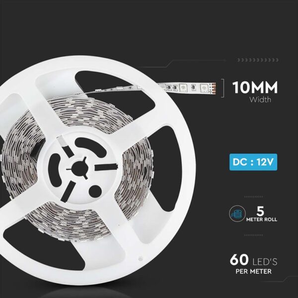 Banda LED 12V SMD5050 60LED/m 7W/m 900lm RGB IP20 5m V-TAC SKU-212120 - imagine 8