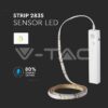 Banda LED 2835 2.4W 1m 2700K cu senzor de miscare si alimentare baterii 4x AAA V-TAC - imagine 3