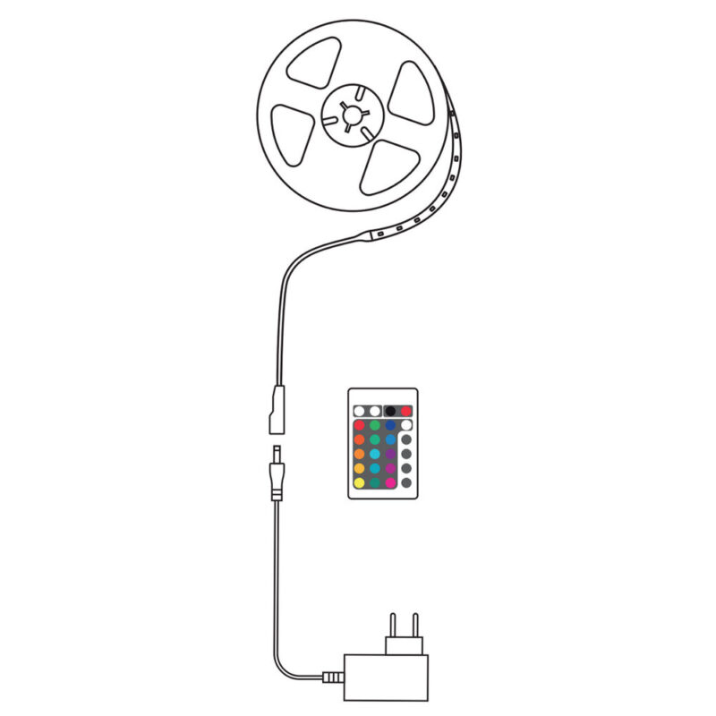 Banda LED Smart Modee 24W telecomanda RGB 380lm IP20 10m MSL-LS24W10MRGB-R