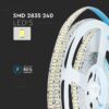 Banda LED SMD2835 12V 20W/m 240LED/m 2000lm/m 3000K IP20 5M V-tac SKU-212164 - imagine 4